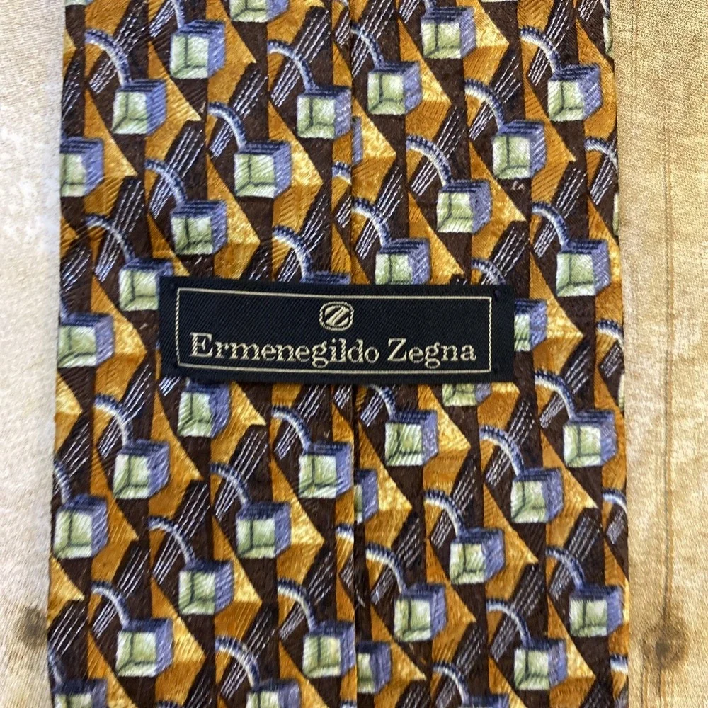 Vintage Ermenegildo Zegna Tie Multicolor Geometric